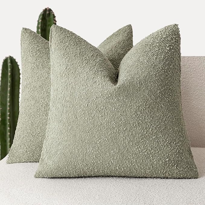 Foindtower Set of 2, Decorative Textured Boucle Throw Pillow Covers Accent by Foindtower