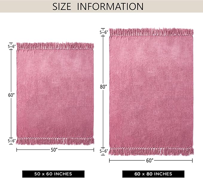Chenille Throw Blanket for Couch 60"X 80" Twin, Soft Cozy Throws - Image 7