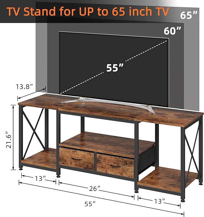 TV Stand with Fabric Drawer - Image 5