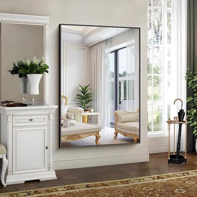 YIROMAN Bathroom Mirror 60"x36", Large Matte Black Bathroom Mirror - Image 3