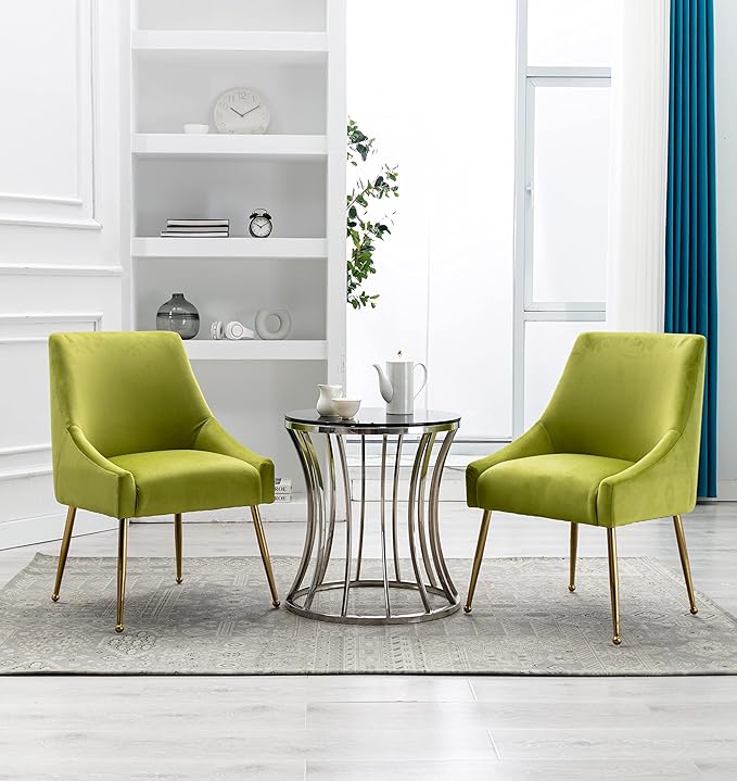Velvet Dining Chairs Set of 2, Furniture Collection Modern Contemporary - Image 2