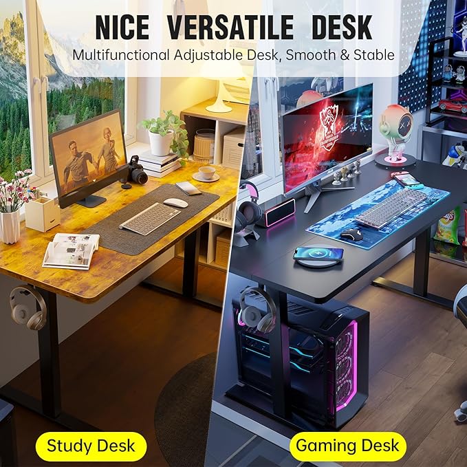 Veken 55 Inch Large Electric Standing Desk, 4 Memory Heights Adjustable - Image 8