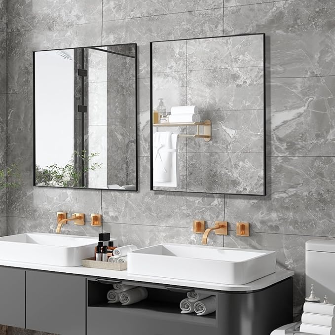 30x48 Inch Black Bathroom Mirror - Image 3