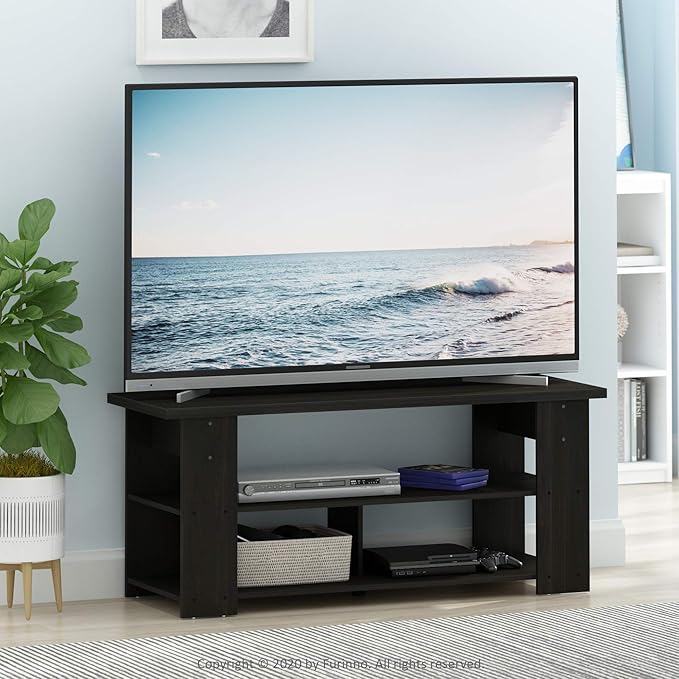 Furinno JAYA TV Stand, French Oak Grey/Black - Image 2