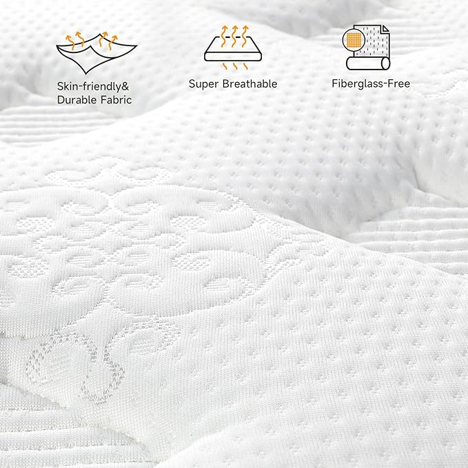Vesgantti Full Size Mattress, 10 Inch Innerspring Hybrid Double Bed Mattress in - Image 3