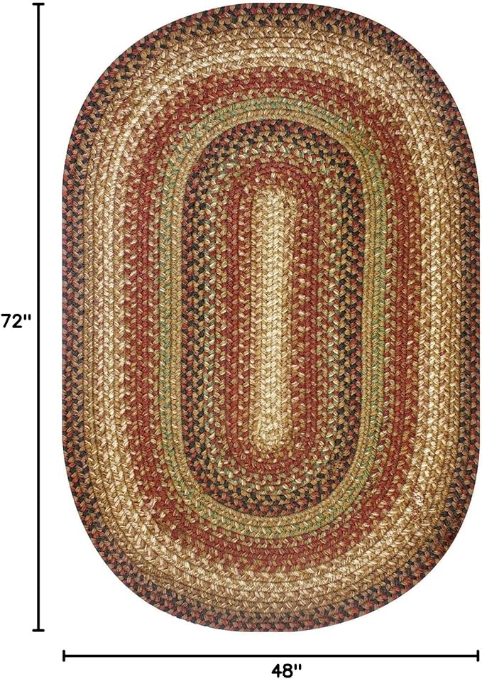 Homespice Gingerbread Jute Brown 4x6' Braided Oval Rugs - Image 2