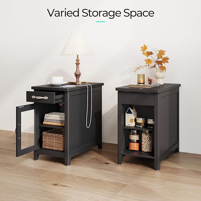 LINSY HOME End Table with Charging Station, Side Table - Image 8