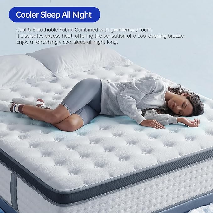 Queen Mattress, 12 Inch Size Mattresses in a Box, Memory Foam Hybrid Mattress - Image 7