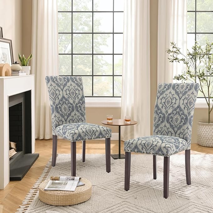 Parsons Dining Chairs Set of 4, Upholstered Nailhead Dining Room Kitchen Side - Image 7