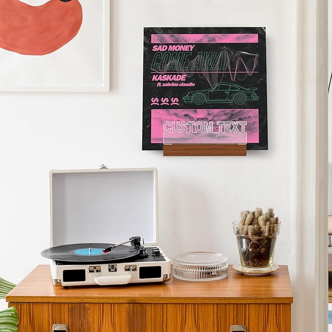 Customized Vinyl Record Stand, Light up Record Holder, Wooden Acrylic Display - Image 7