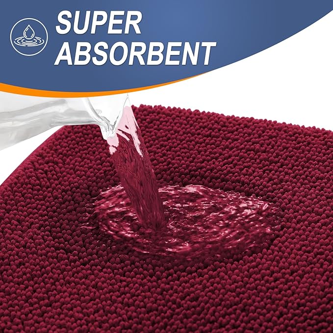 OLANLY Thick Memory Foam Bath Mat Rug 24x16, Extra Soft Absorbent Bathroom Rug - Image 3