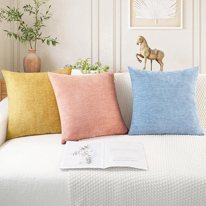 CaliTime Throw Pillow Covers Decorative 12 X 20 Inches Pack of 2 Cozy Chenille - Image 6
