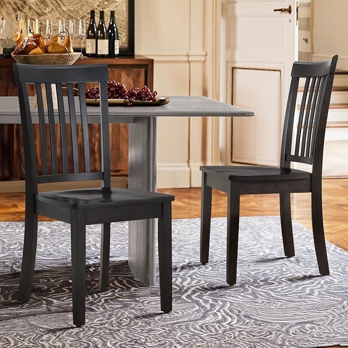 COLAMY Wooden Dining Room Chairs Set of 2, Spindle High Back Windsor Kitchen - Image 8