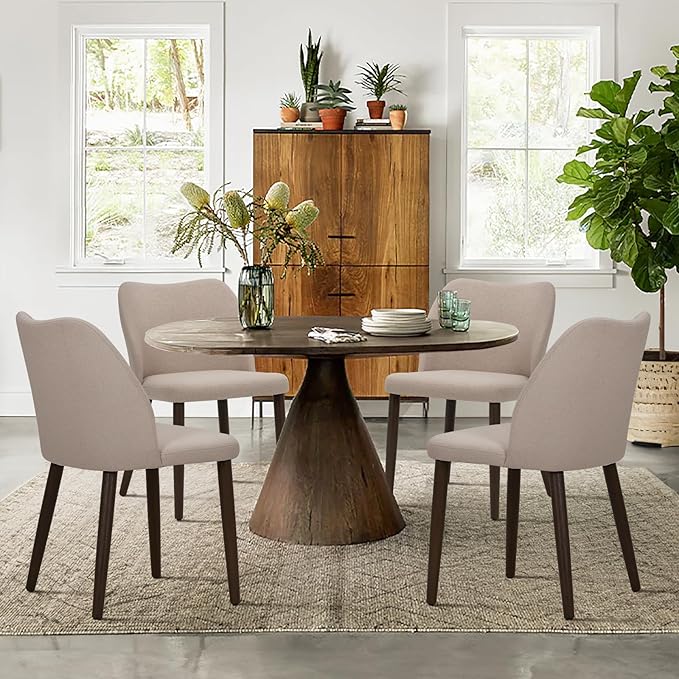 COLAMY Upholstered Dining Chairs Set of 4, Fabric Dining Room Kitchen Chairs by COLAMYINC