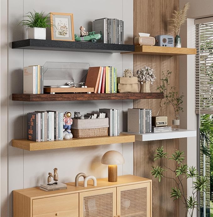 Heimlove 12" Deep White Floating Shelves - Image 2