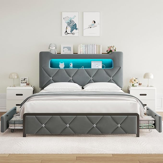 Full Upholstered LED Bed Frame - Image 8