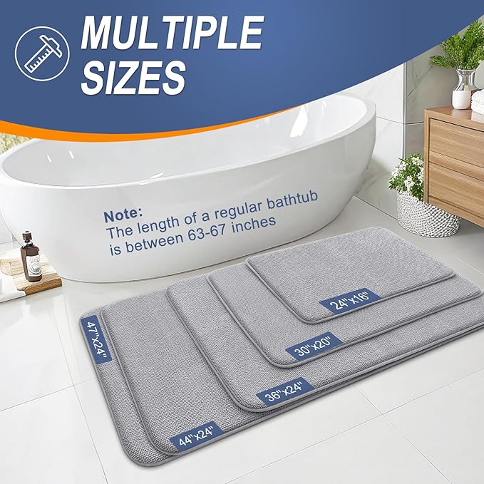 OLANLY Thick Memory Foam Bath Mat Rug 59x35, Extra Soft Absorbent Bathroom Rugs - Image 5