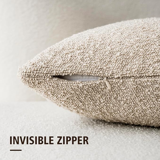 Foindtower Pack of 2, Decorative Textured Boucle Throw Pillow Covers Accent - Image 2
