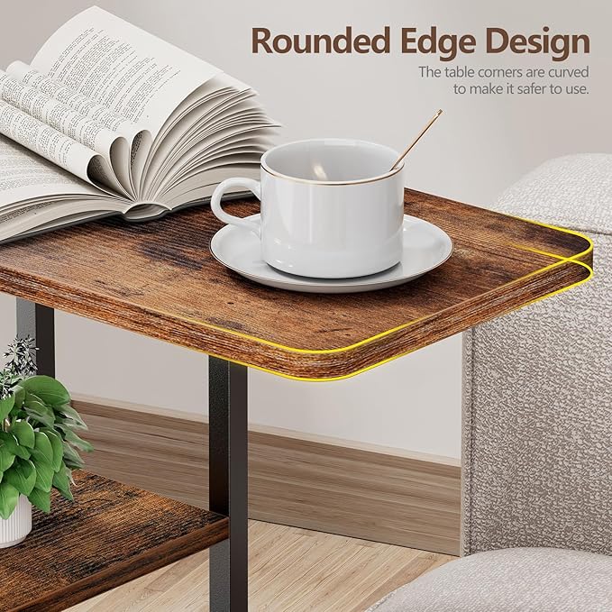 C Shaped End Table, Small Side Table - Image 8