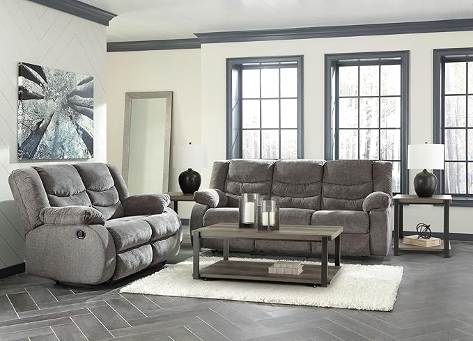 Signature Design by Ashley Loveseat Reclining, Dark Gray - Image 10