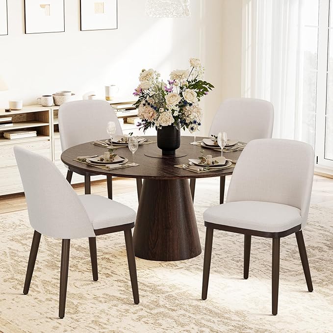 COLAMY Upholstered Dining Chairs Set of 4, Modern Kitchen Chairs by COLAMYINC