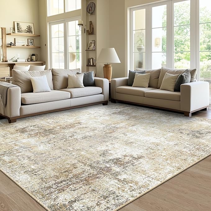 Washable Area Rugs 6'x9' Non-Slip Modern Abstract Soft - Image 2