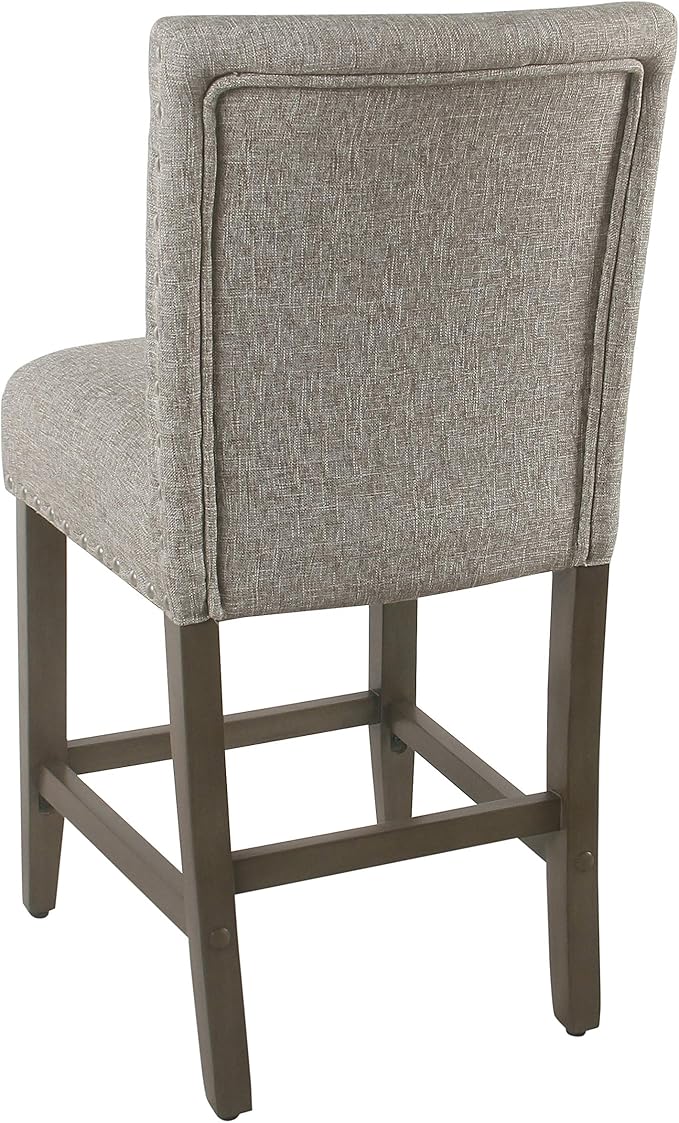 Homepop Home Decor | Backless Nailhead Trim Counter Height Bar Stools | 24 Inch - Image 5