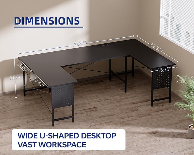 Pamray 71 Inch Large Computer Desk - Image 6