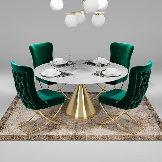 Ottomanson Royal Dining Chairs Set of 4 – Upholstered Tufted Microfiber - Image 2