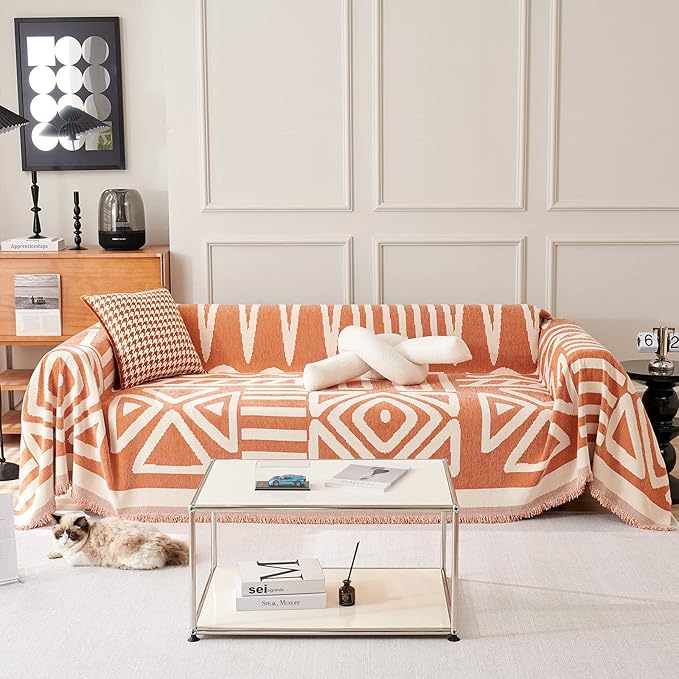 VM VOUGEMARKET Orange Sofa Cover by VMVOUGEMARKET