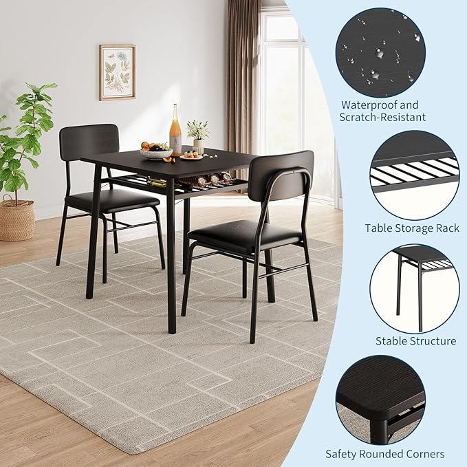 IDEALHOUSE 3-Piece Dining Table Set - Image 4
