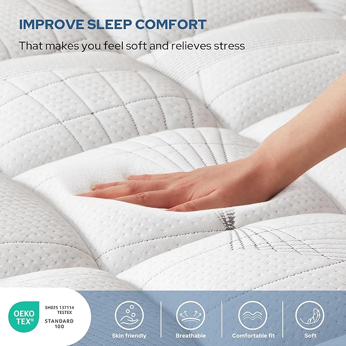 BEDLORE Full Mattress Topper, Viscose Made from Bamboo Soft Pillow Top Mattress - Image 2