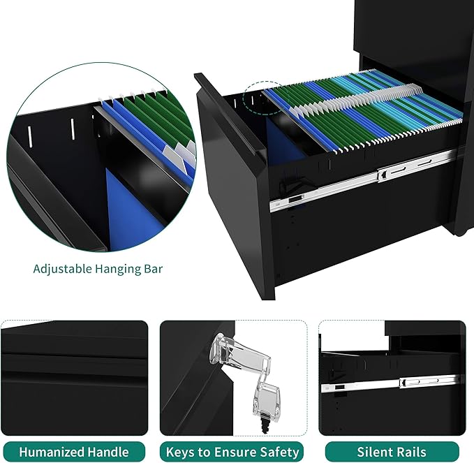 YITAHOME 3-Drawer Mobile File Cabinet - Image 4