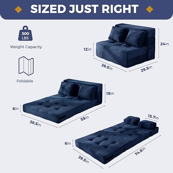 MAXYOYO Convertible Sofa Bed, Fold Out Loveseat Sleeper Sofa - Image 3