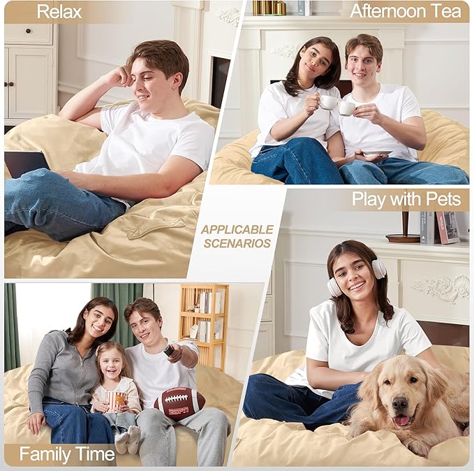 Homguava 6FT Bean Bag Chair Giant BeanBag - Image 5