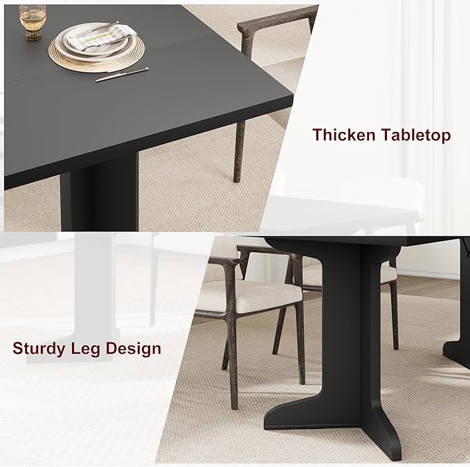 71" Large Dining Table for 6, Farmhouse Kitchen Table - Image 5