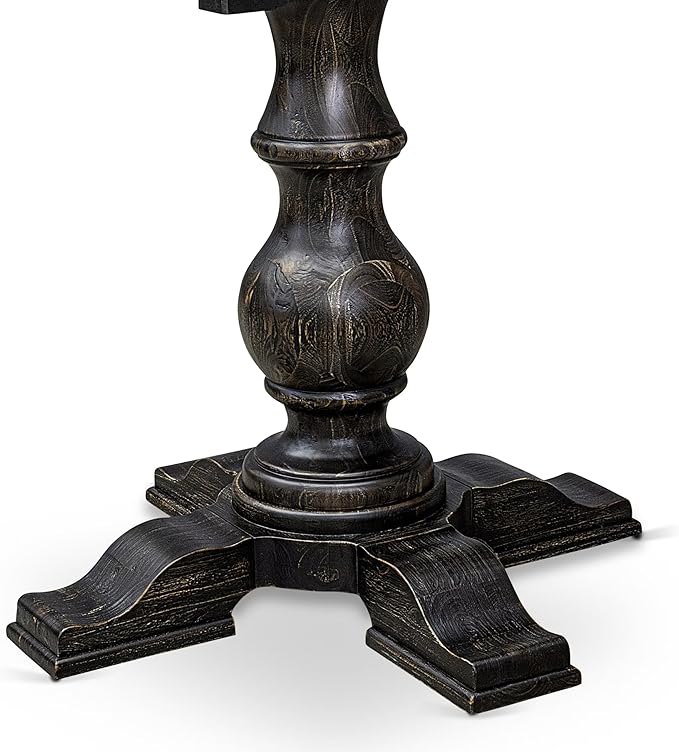 I55-11-TP Breakfast Table with Acacia Wood Round Tabletop and Stylish Pedestal - Image 8