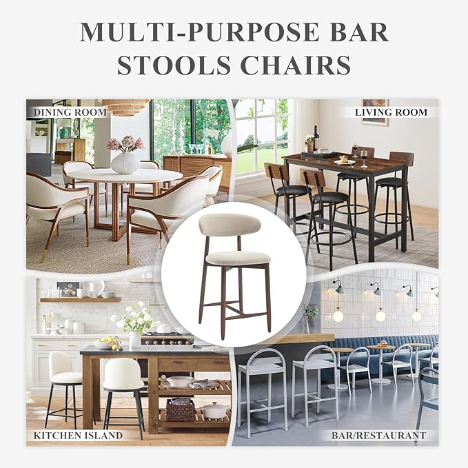 COLAMY Counter Height Bar Stools Set of 4, Kitchen Bar Stools - Image 6