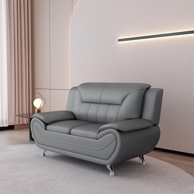 Container Furniture Direct Michael Sofa And Loveseat Gray - Image 4