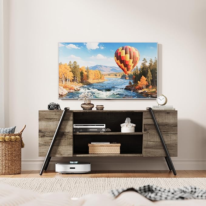 TV Stand for 60 55 50 45 Inch TV, Industrial Media Console Table for Living Room - Image 3
