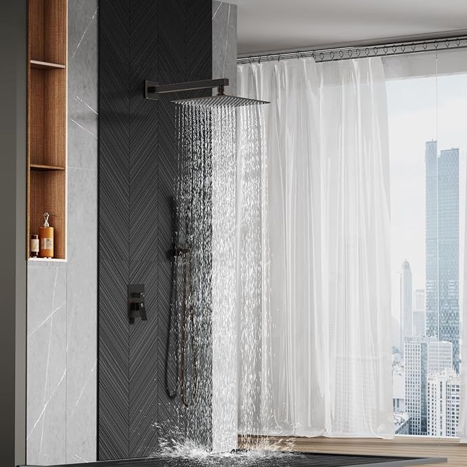 SR SUN RISE Oil Rubbed Bronze Shower System 12 Inches Brass Bathroom Luxury - Image 8