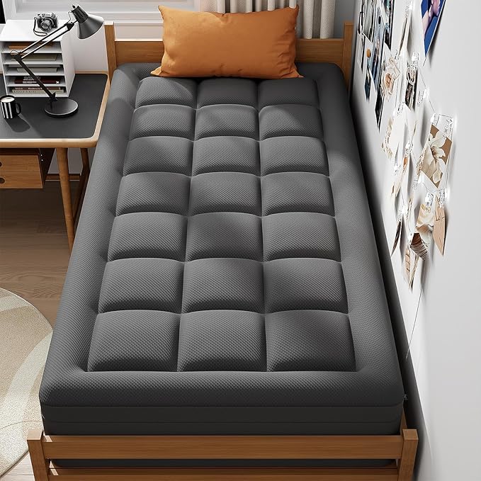 ELEMUSE Dual Layer 3 Inch Memory Foam Mattress Topper Twin, 2 Inch Cooling Gel - Image 6