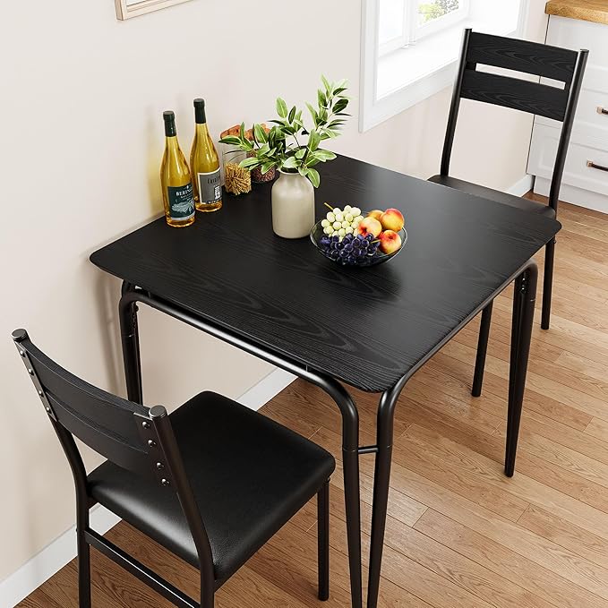 Dining Table for 2, Small Table and Chairs Set of 2, Square Dinette Set for 2 - Image 2
