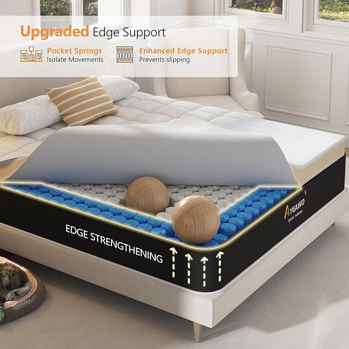 Firm King Size Mattress, 12 Inch Hybrid King Bed Mattress - Image 6