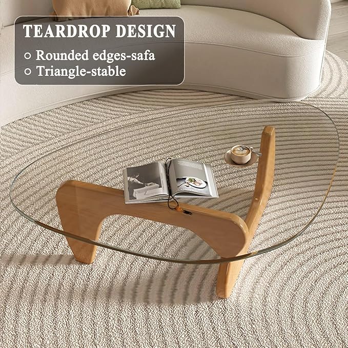 Mid Century Modern Glass Coffee Table, Small Coffee Table - Image 4