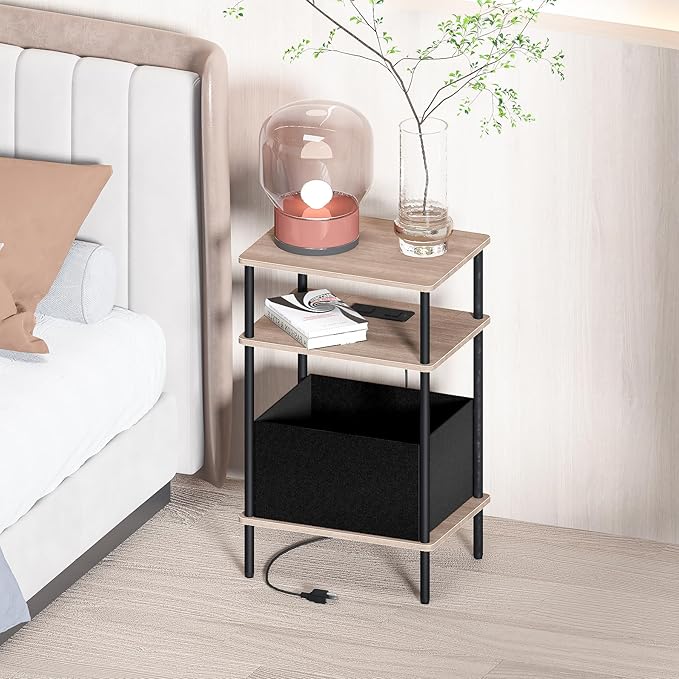 Small Side Table with Charging Station, End Table - Image 2