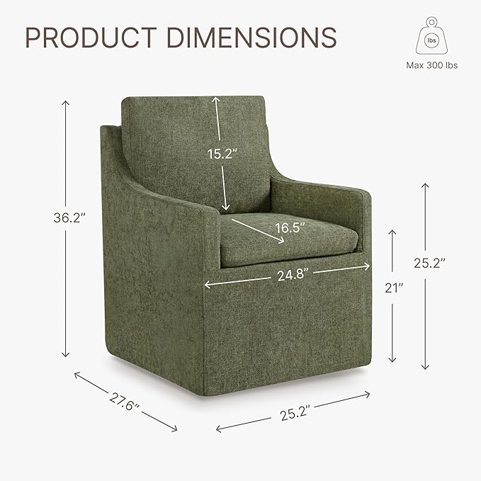 Upholstered Dining Chairs with Casters Easy Assembly Modern Accent Armchair - Image 3
