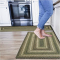 Pinecone Green Small Braided Rugs, 2x3' Rectangle by Homespice