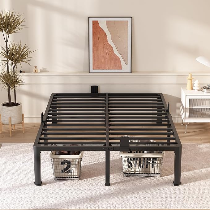 FUIOBYVV King Bed Frame with Round Corner Edge Legs 16 inch High 3500 lbs Heavy - Image 6