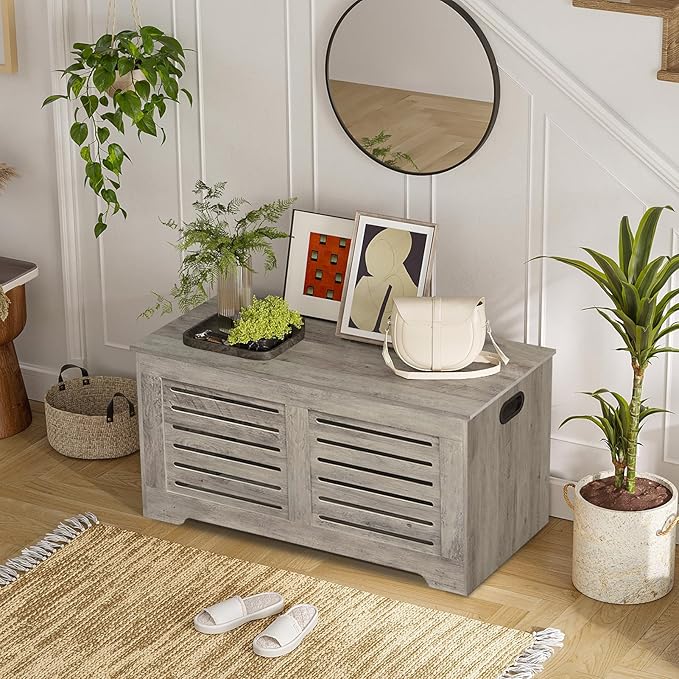 DINZI LVJ Storage Chest, 43.3” Wooden Toy Box - Image 6